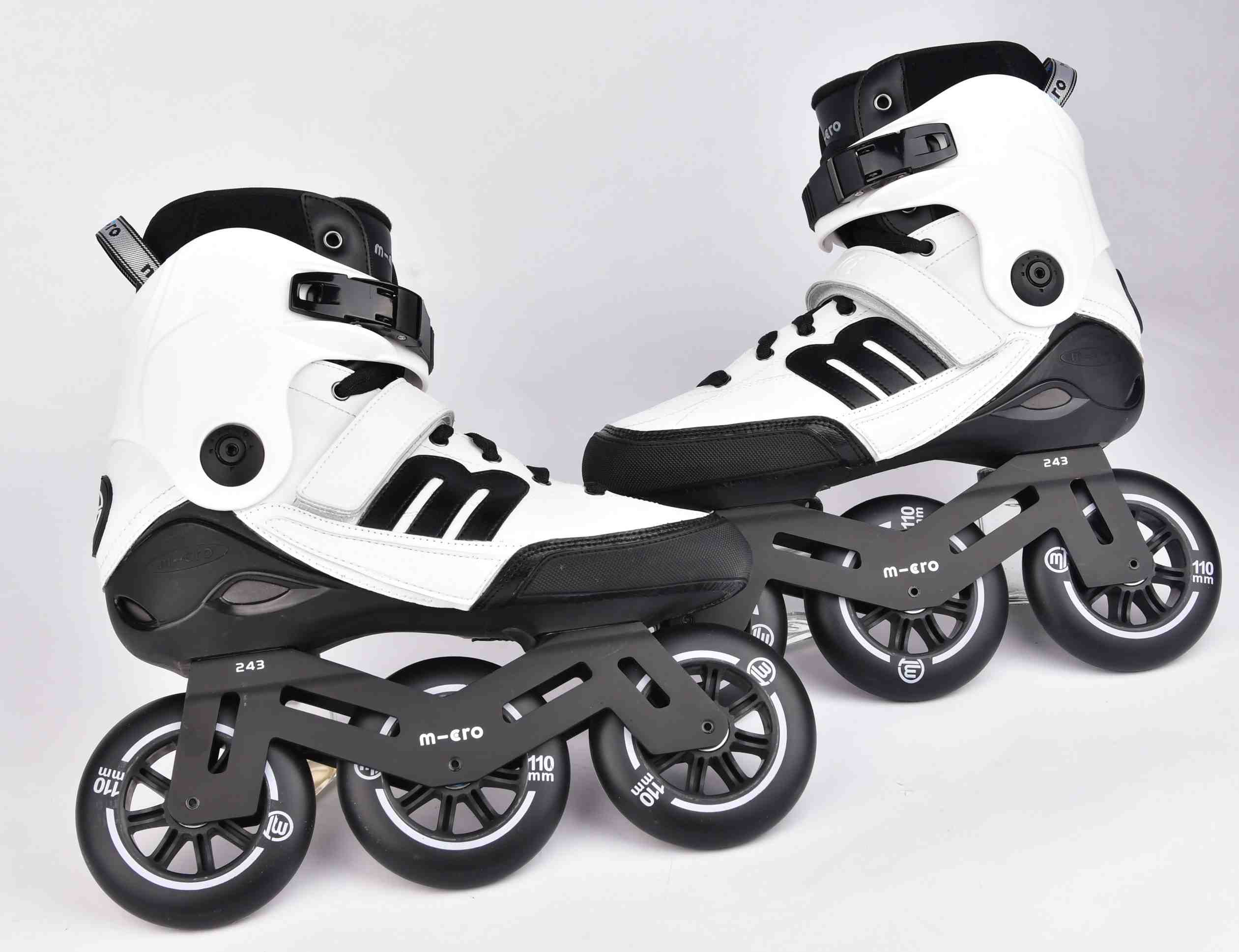 a pair of Micro white BEAT inline skates for urban use